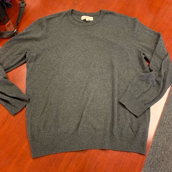 Hawker Rye Cotton Cashmere V Neck Sweater L EUC - Picture 1 of 4